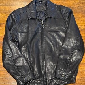 Dockers Men's Black Leather Jacket
